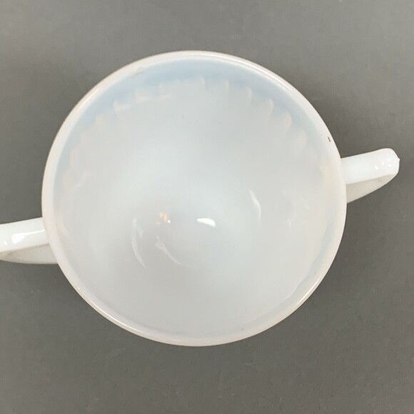 Macbeth Evans Petalware Monax White Footed Open Sugar Bowl Depression Glass - Picture 6 of 8